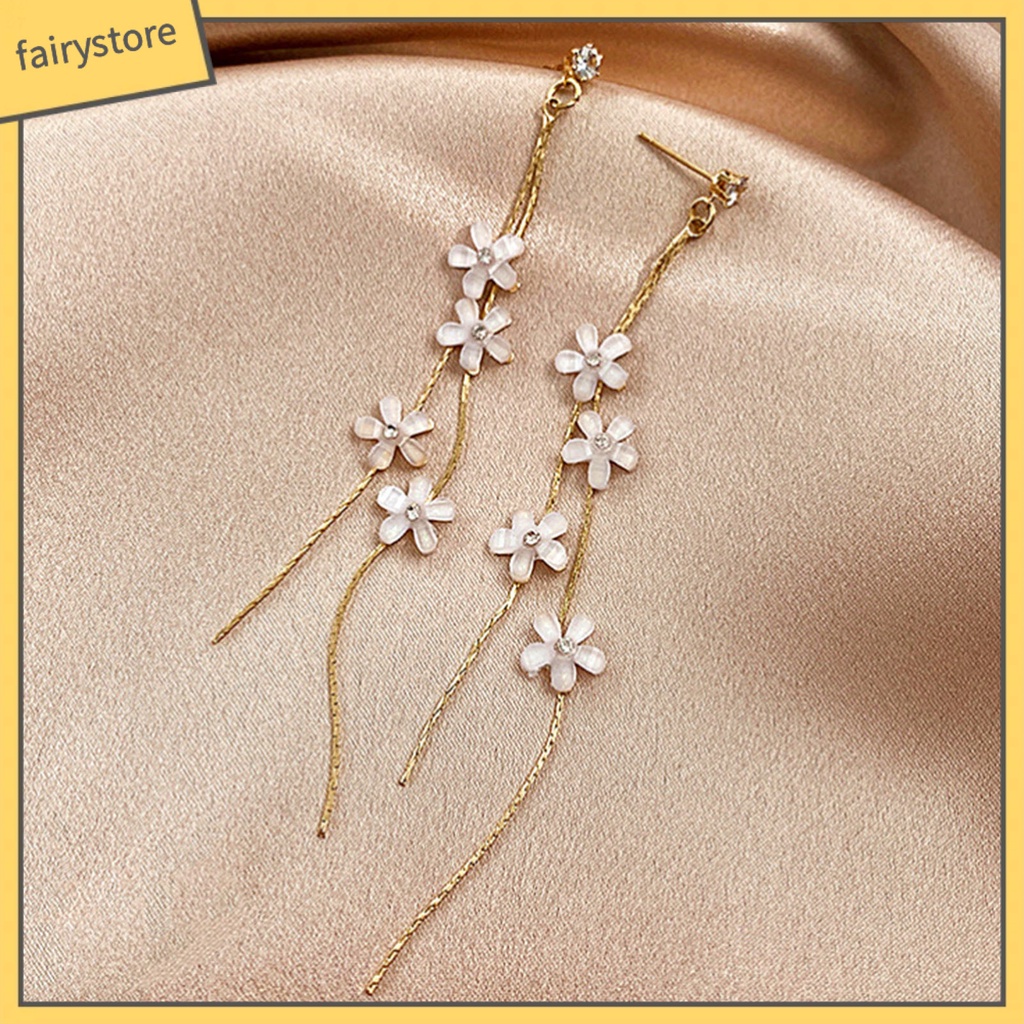 1 Đôi Bông Tai Hình Hoa Đính Đá Lấp Lánh Thời Trang