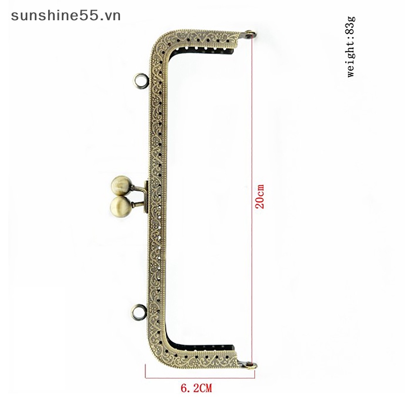 1 Khung Khóa Túi Xách Hình Vuông Bằng Kim Loại Bóng Bạc DIY