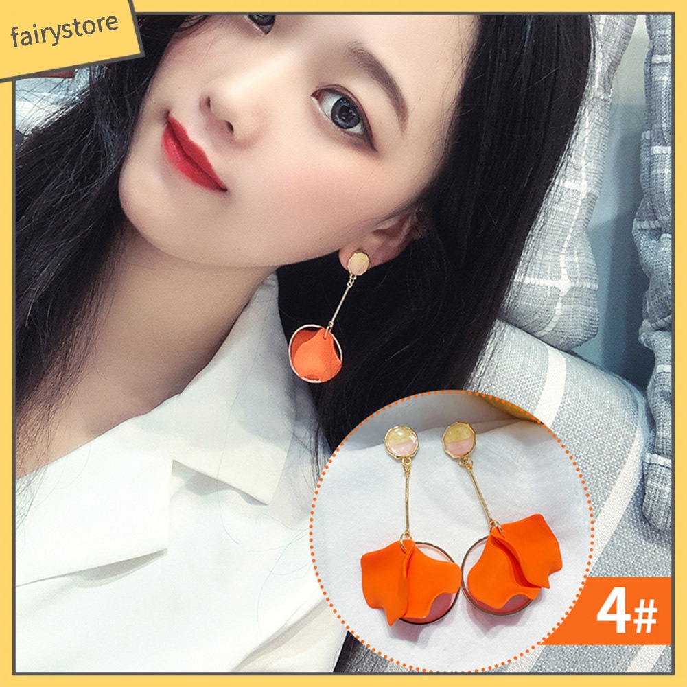 Bông Tai Hình Cánh Hoa Dạng Móc Thời Trang Dành Cho Nữ