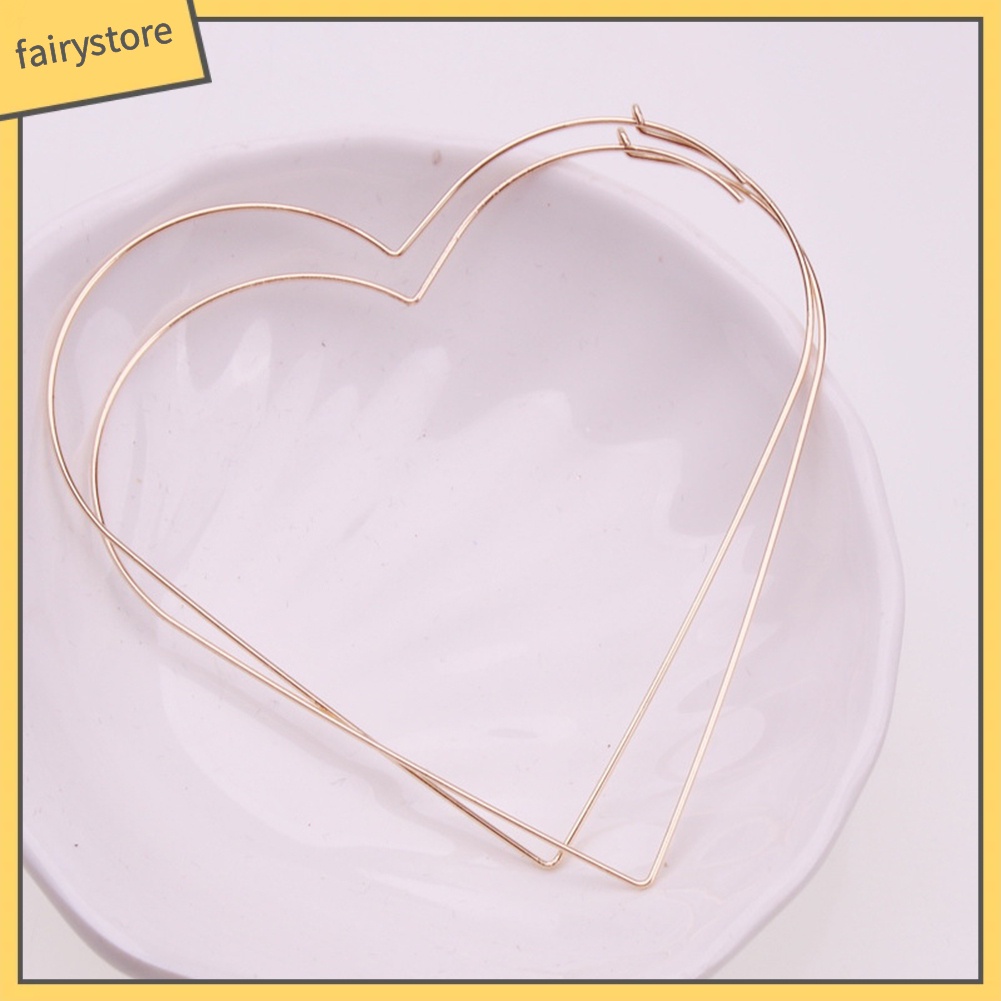 Bông Tai Dạng Vòng Hình Ngôi Sao / Trái Tim Lớn Thời Trang Cho Nữ