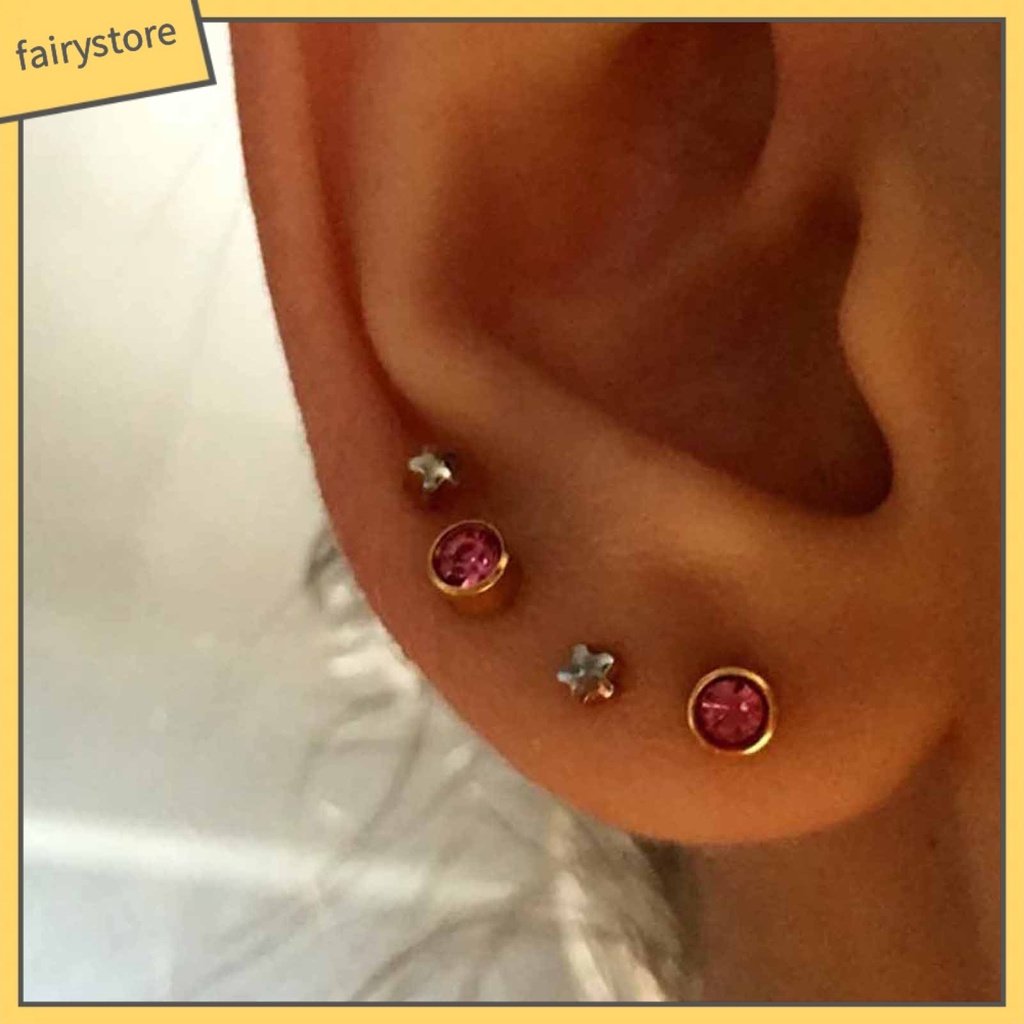 Set 12 Đôi Khuyên Tai Đính Đá Thời Trang Dành Cho Nữ