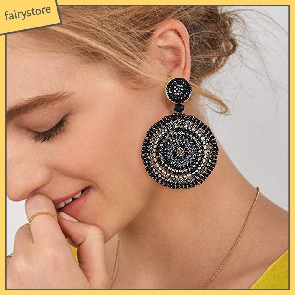 Bông Tai Tròn Xỏ Hạt Thủ Công Phong Cách Bohemian Thời Trang Cho Nữ