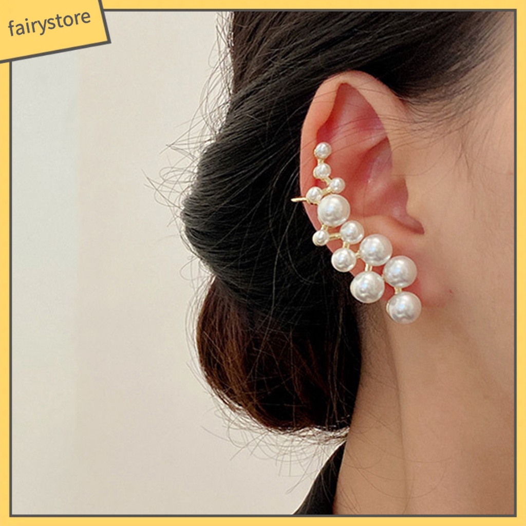 1 Đôi Bông Tai Dáng Dài Đính Ngọc Trai Nhân Tạo Thời Trang