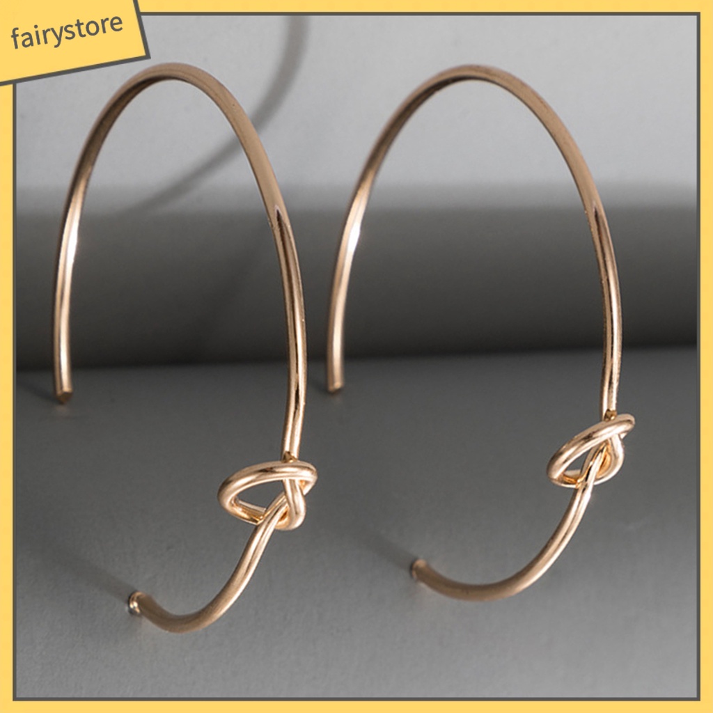 Bông Tai Hình Tròn Cỡ Lớn Bằng Kim Loại Đơn Giản Tiện Dụng Mặc Hàng Ngày