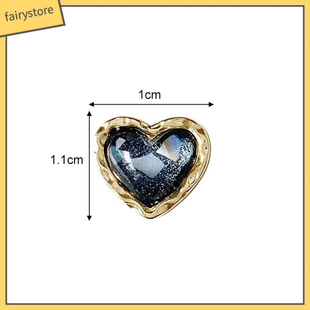 1 Đôi Bông Tai Hình Trái Tim Mạ Điện Phong Cách Hàn Quốc Dành Cho Nữ