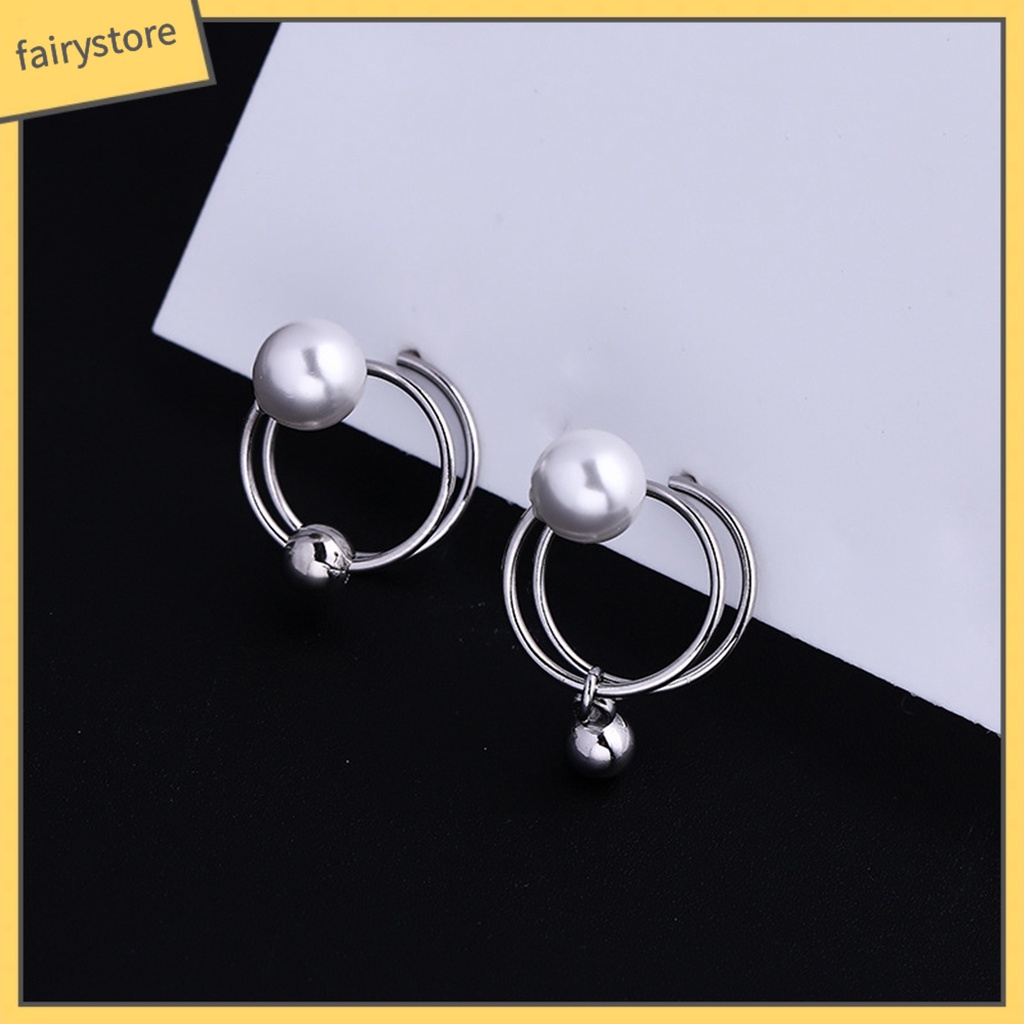 1 Đôi Bông Tai Đính Ngọc Trai Nhân Tạo Phong Cách Hàn Quốc Thanh Lịch Dành Cho Nữ