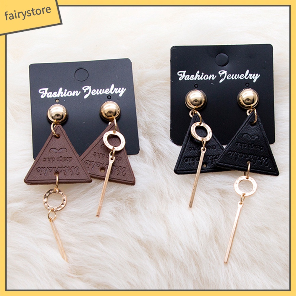 Bông Tai Hình Tam Giác Không Đối Xứng Thời Trang Dành Cho Nữ