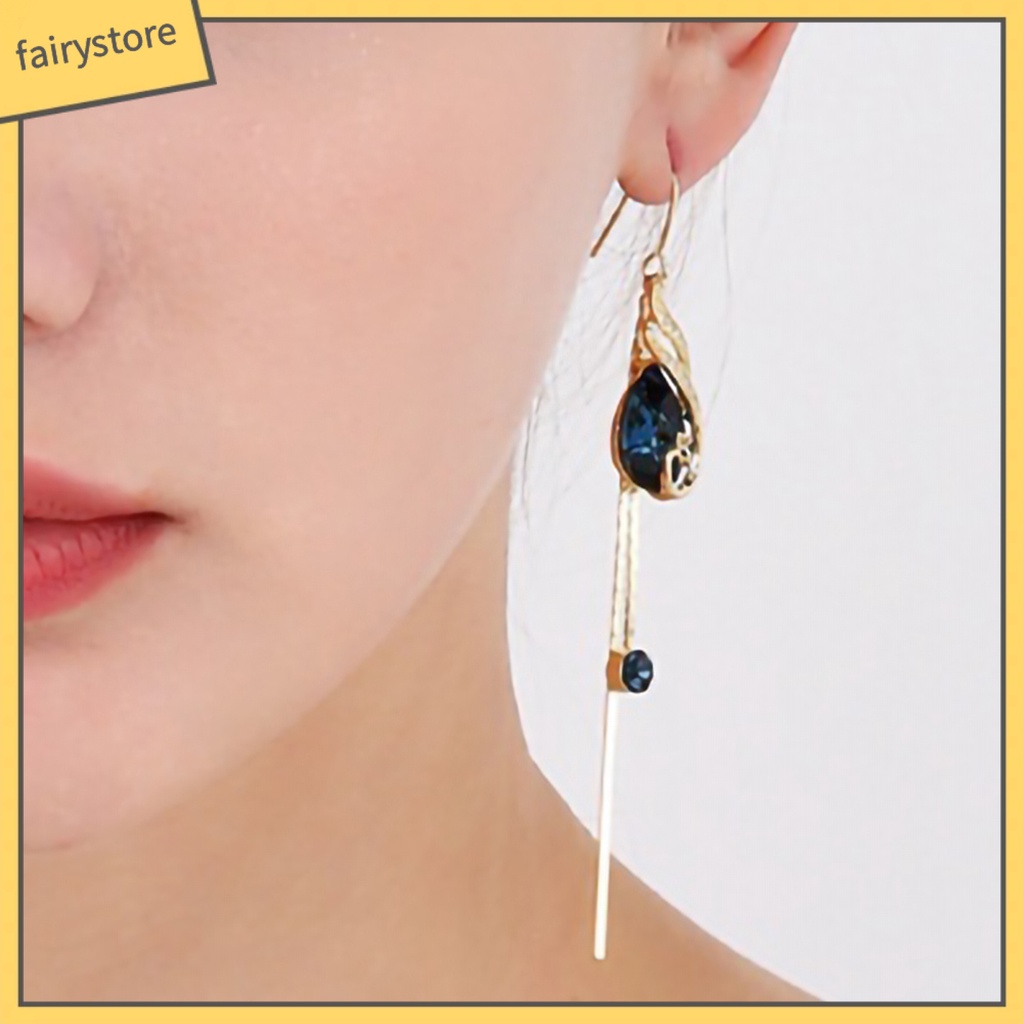 1 Đôi Bông Tai Hình Chim Công Lấp Lánh Tinh Tế Thời Trang