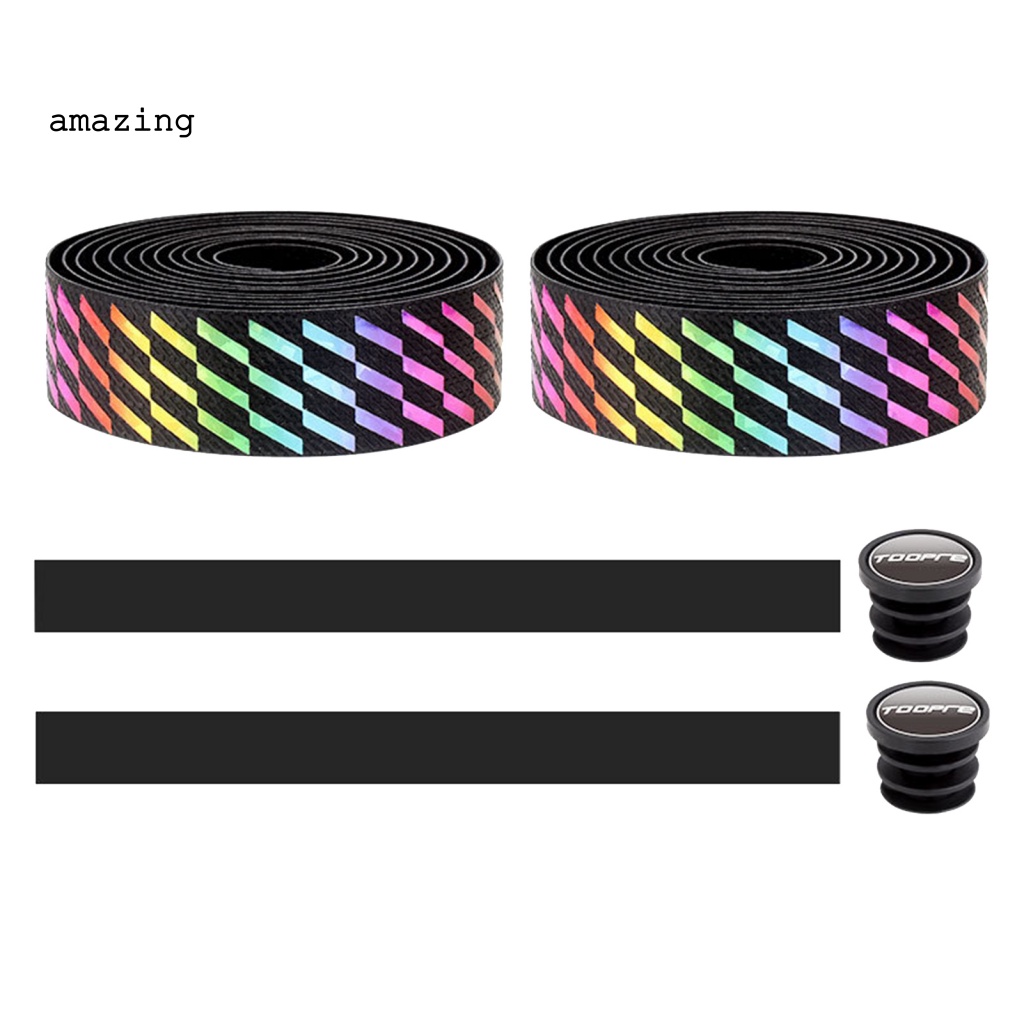 1 Bộ Băng Quấn Tay Lái Xe Đạp Bằng Da Giả EVA Chống Trượt Màu Gradient