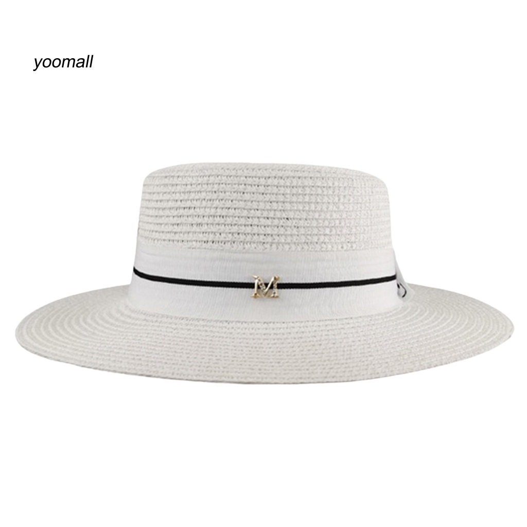 Nón Cối Rộng Vành Hoạ Tiết Chữ M Thời Trang Đi Biển Mùa Hè Cho Phái Nữ