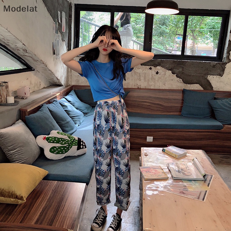 Mfc Quần ống rộng Chất Liệu Cotton Lụa Thời Trang Mùa Hè Cho Nữ