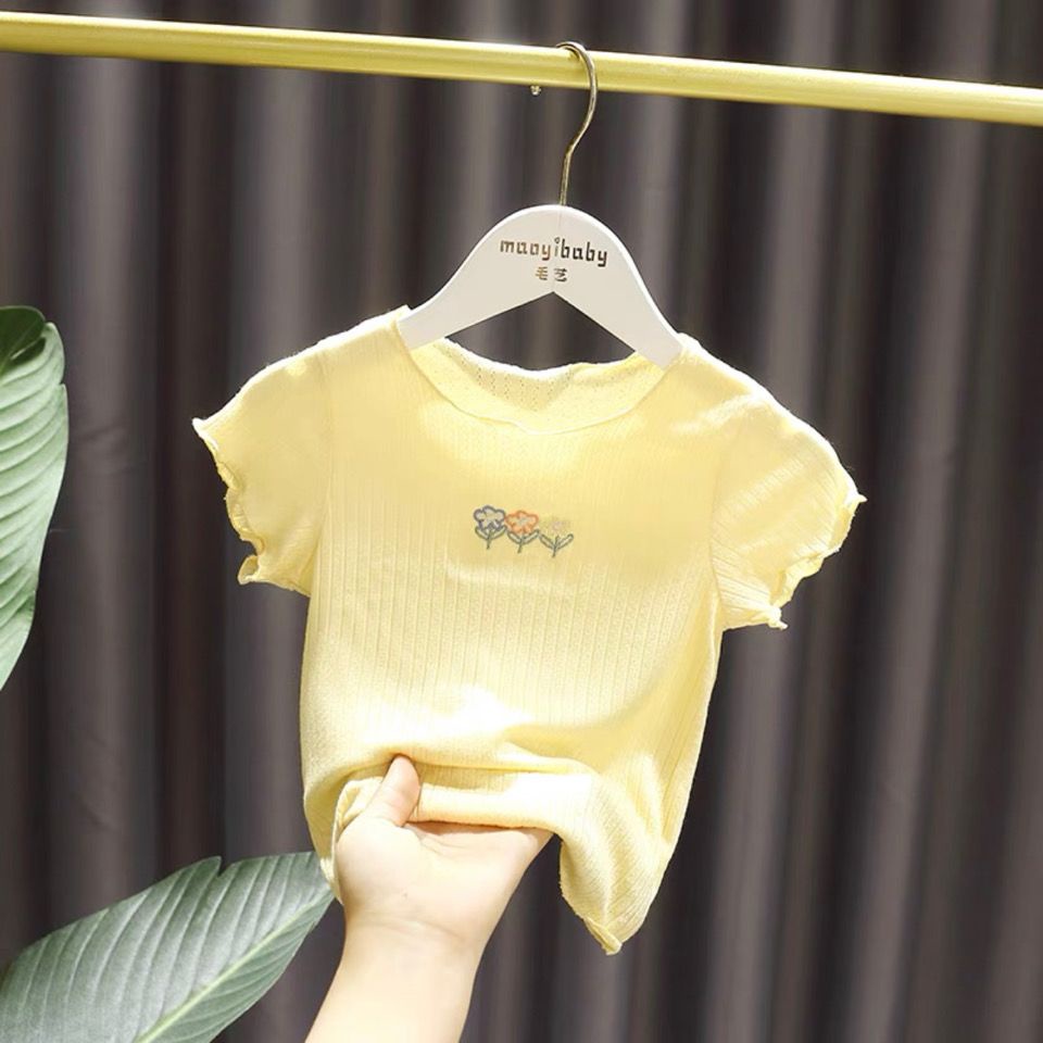 Áo Thun Ngắn Tay Thời Trang Mùa Hè Hàn Quốc Dành Cho Bé Gái