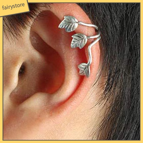 1 Bông Tai Đeo Vành Tai Hình Chiếc Lá Bằng Hợp Kim Phong Cách Vintage