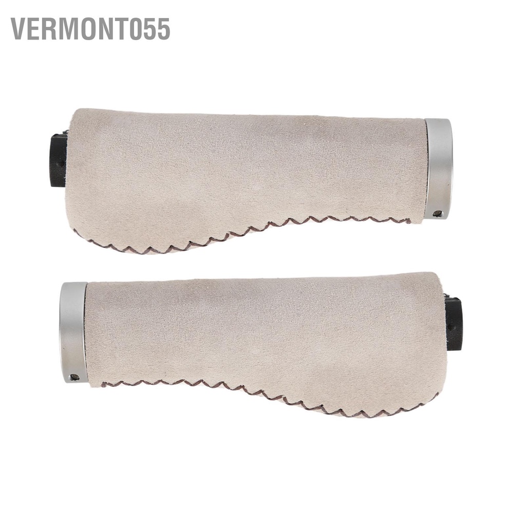 Vermont055 Xe Đạp Tay Cầm Chống Trơn Trượt Thiết Kế Công Thái Học Giả Da Bò Lái Có Thanh Cấp Cho Leo Núi