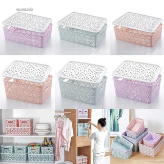 【GRCEKRIN】Storage Basket Blue Hollow Design Storage Box Including Various Small Objects