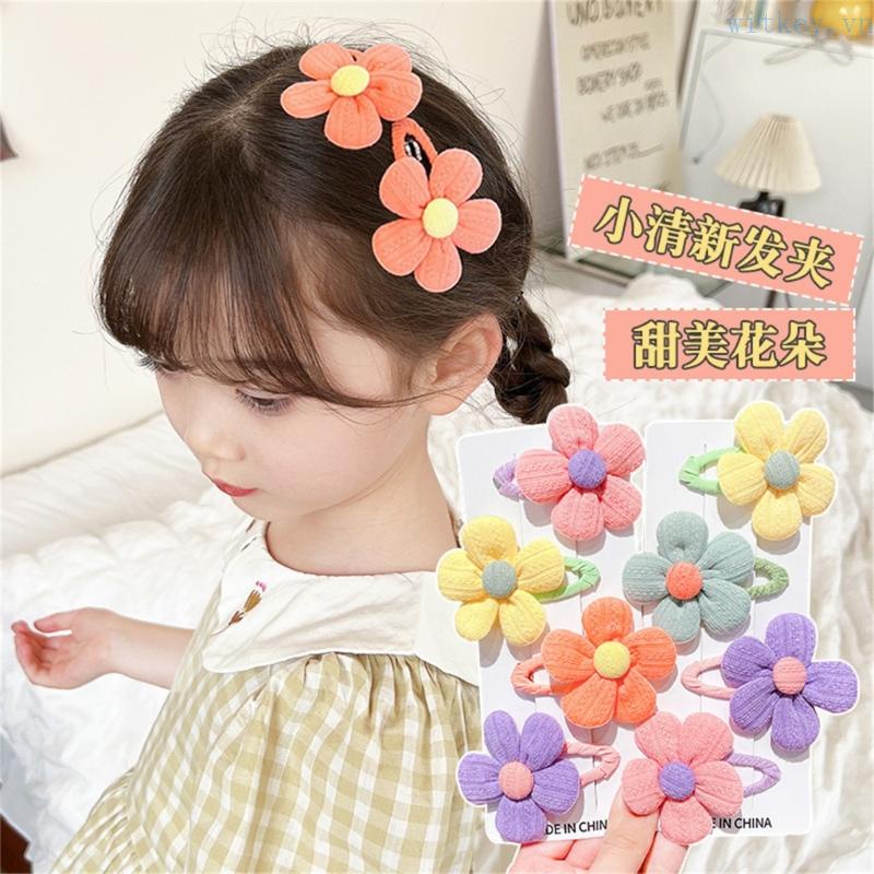 Bộ 2 Kẹp Tóc Hình Hoa Dễ Thương Thời Trang Cho Bé Gái