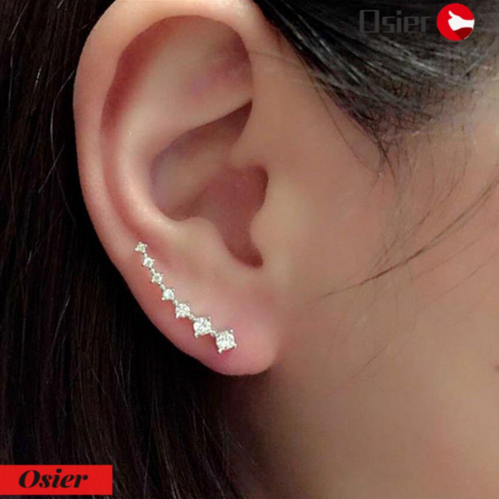 OSIER1 10 Đôi Bông Tai Kẹp Đính Đá Zircon Mới