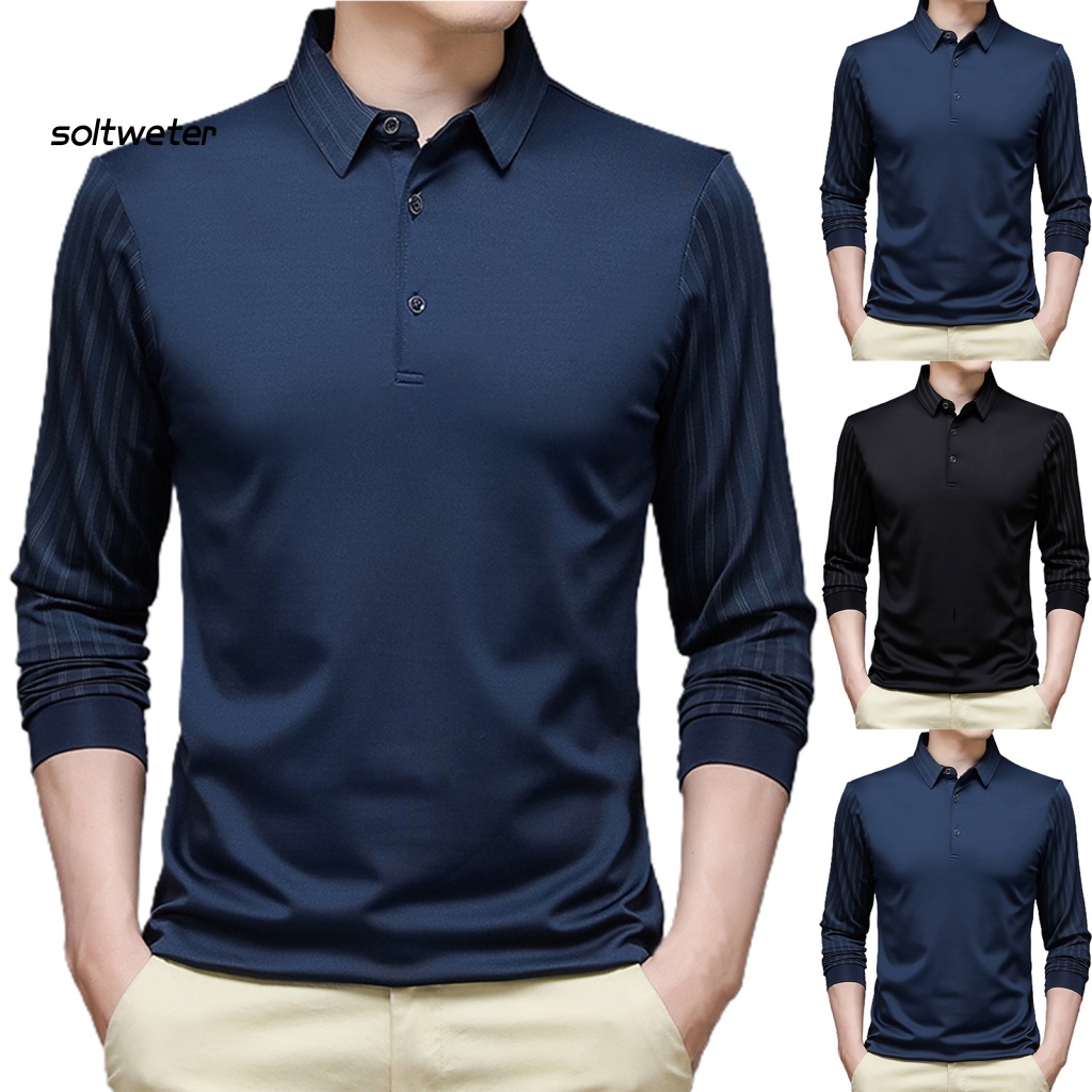 Áo Sơ Mi Nam Màu Trơn Cổ Bẻ Mềm Mại Chống Nhăn Dáng Ôm Phong Cách Doanh Nhân Thời Trang