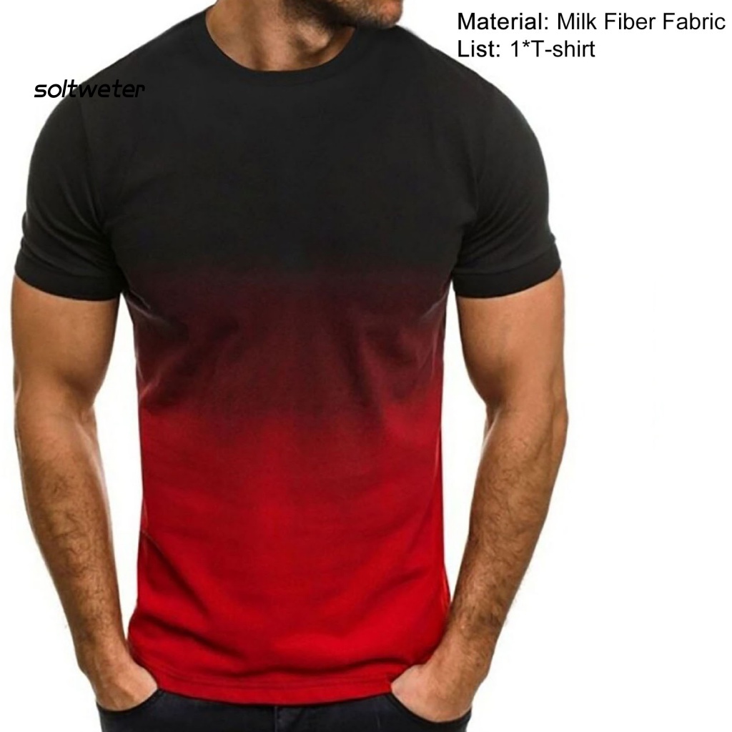 Áo Thun Cổ Tròn Màu Sắc Tương Phản Thời Trang Mùa Hè Cho Nam