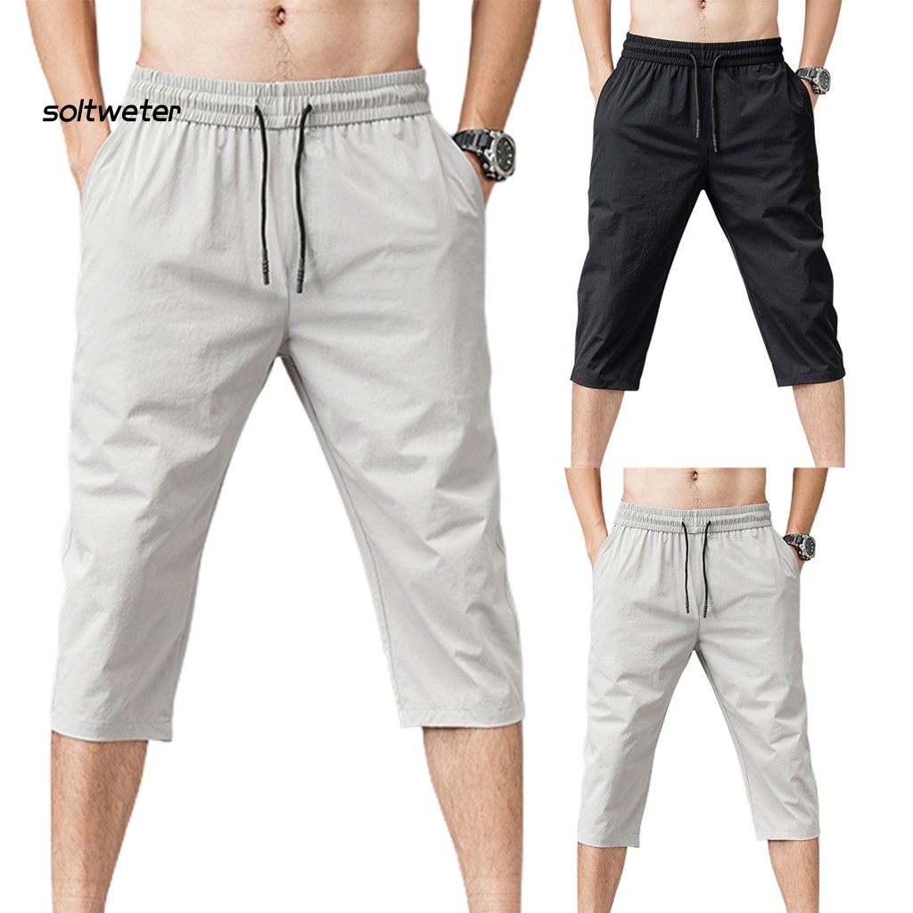 Quần Lửng 3 / 4 Co Giãn Màu Sắc Thời Trang Cho Nam