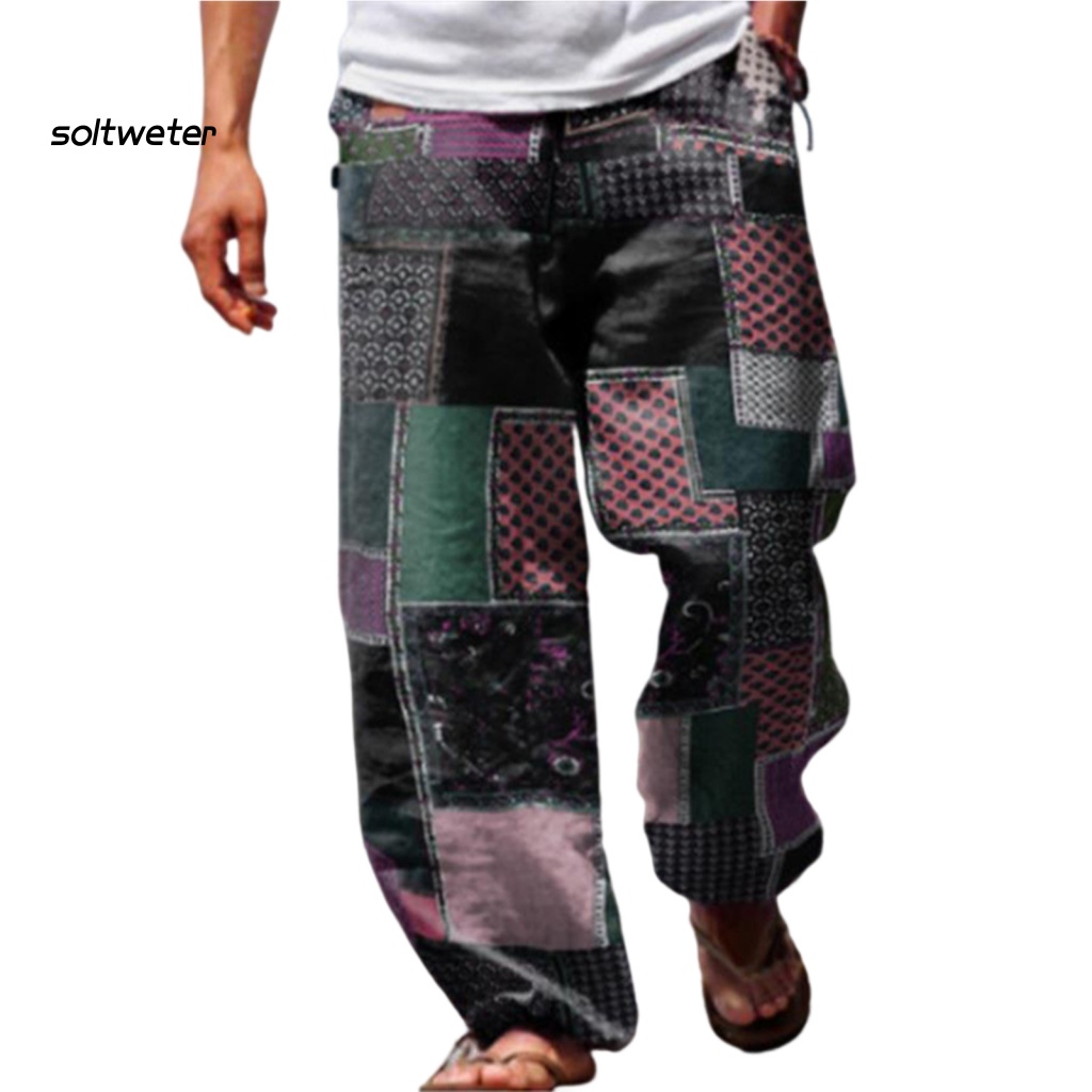 Quần Dài Eo Cao Dáng Rộng In Họa Tiết Phong Cách Bohemian Thời Trang Xuân Thu Đi Biển Cho Nữ