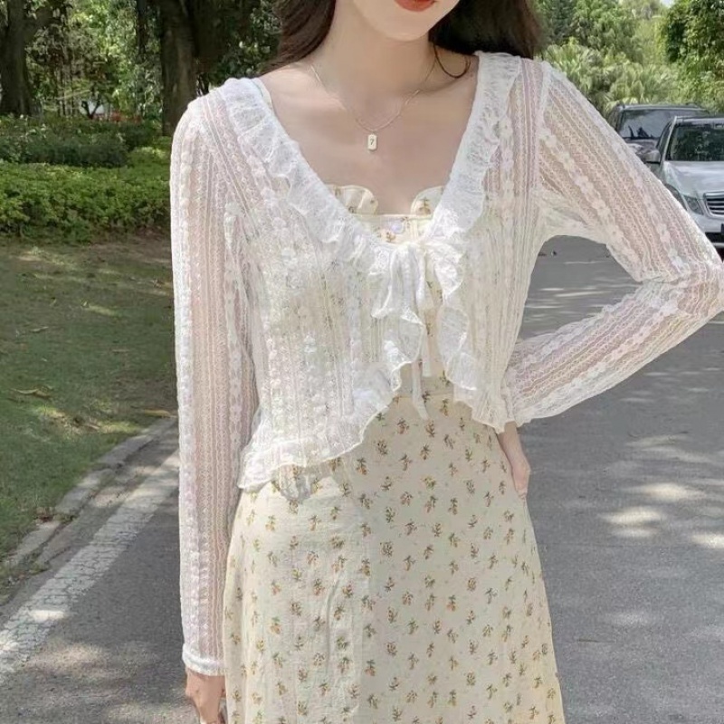 Áo Sơ Mi Voan Cổ Chữ V Thắt Dây Thanh Lịch Hợp Thời Trang Hè