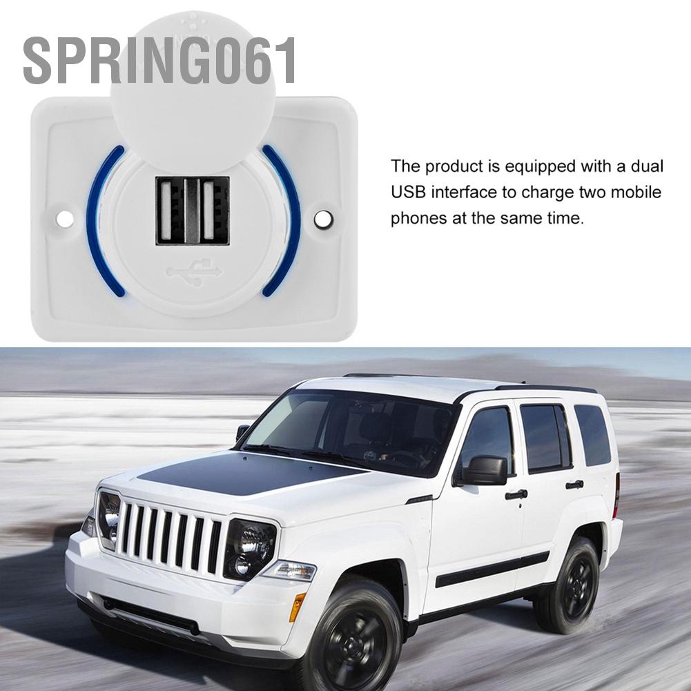 Spring061 Bộ sạc USB sửa đổi ô tô 3.1A với điện thoại cổng kép LED