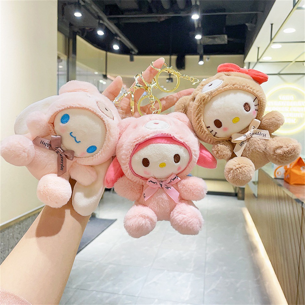 Sanrio Móc Khóa Hello Kitty Cinnamoroll Nhồi Bông Xinh Xắn