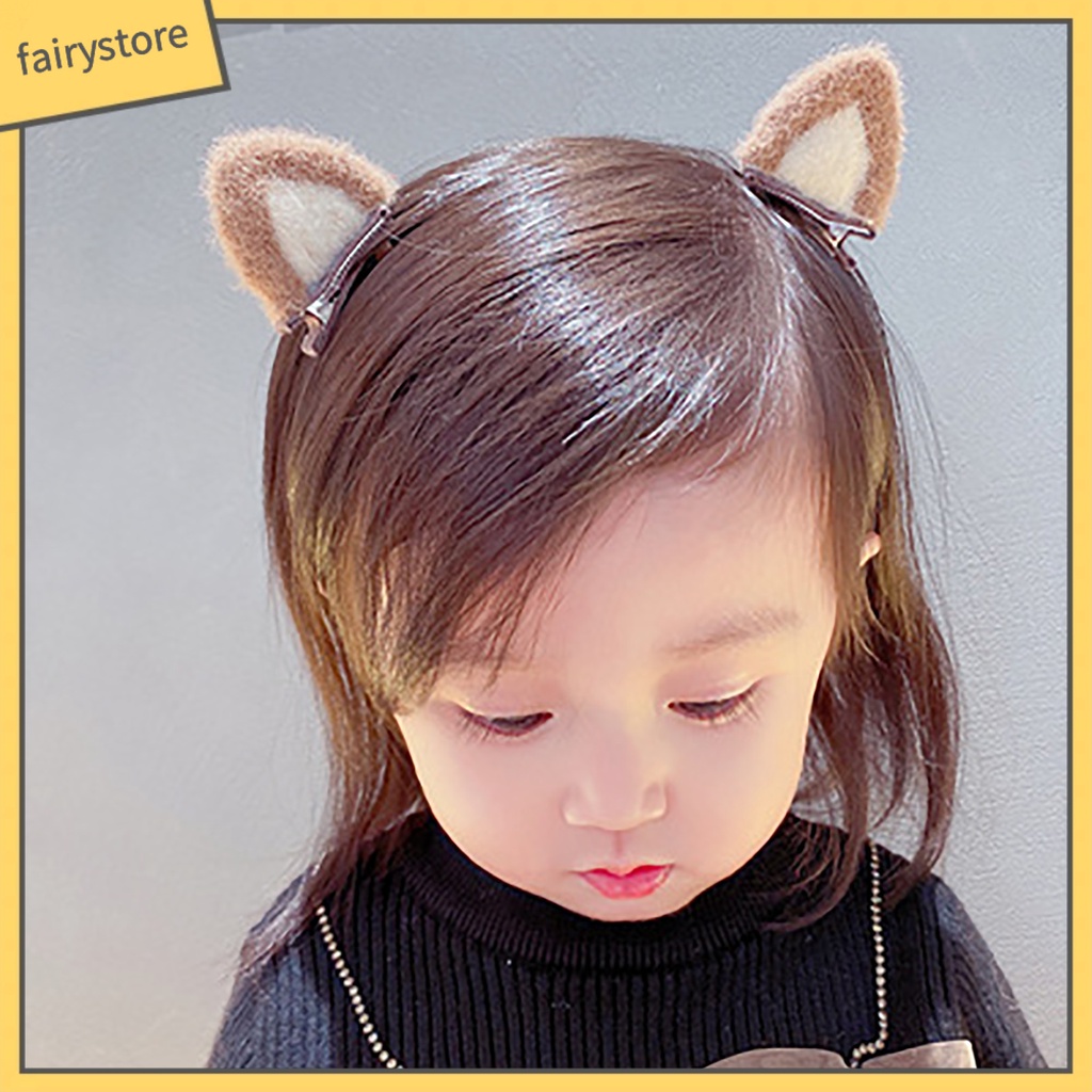 Set 10 Kẹp Tóc Hình Tai Mèo Có Răng Nhỏ Co Giãn Chống Trượt Màu Sắc Tương Phản Trang Trí Biểu Diễn Cho Bé Gái