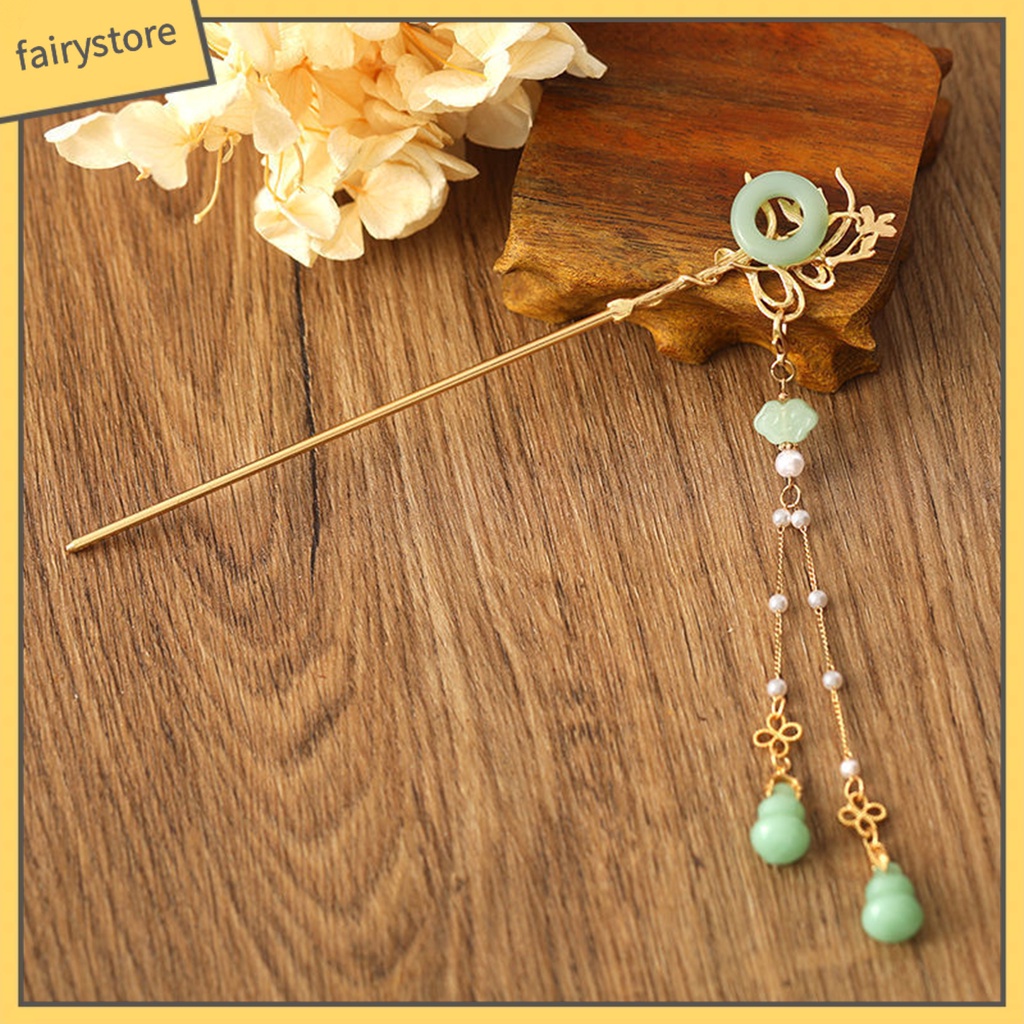 Trâm Cài Tóc Hình Chú Chim Đính Ngọc Trai Nhân Tạo Phối Tua Rua Phong Cách Cổ Điển