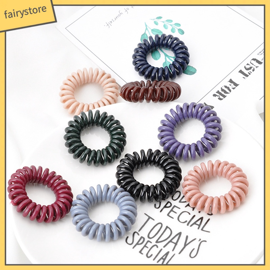 Dây Buộc Tóc Dạng Xoắn Ốc Gọn Nhẹ Không Để Lại Dấu Vết Nhiều Màu Sắc Đơn Giản Cho Nữ