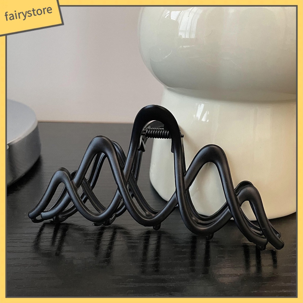 Kẹp Tóc Dạng Gợn Sóng Màu Trơn Co Giãn Chống Trượt Bằng Thép Không Gỉ