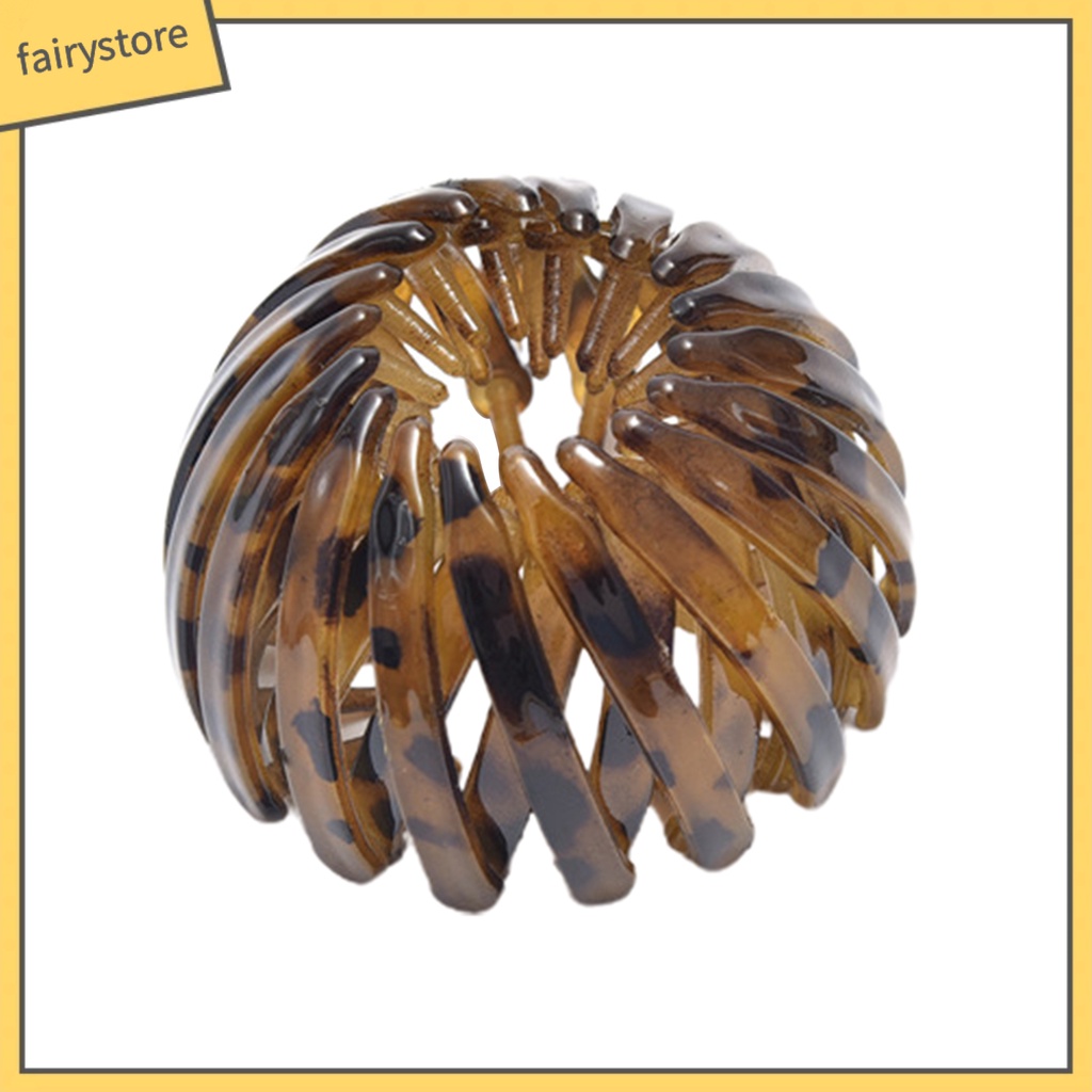 Dây Cột Tóc Co Giãn Họa Tiết Da Báo Phong Cách Retro Cho Nữ