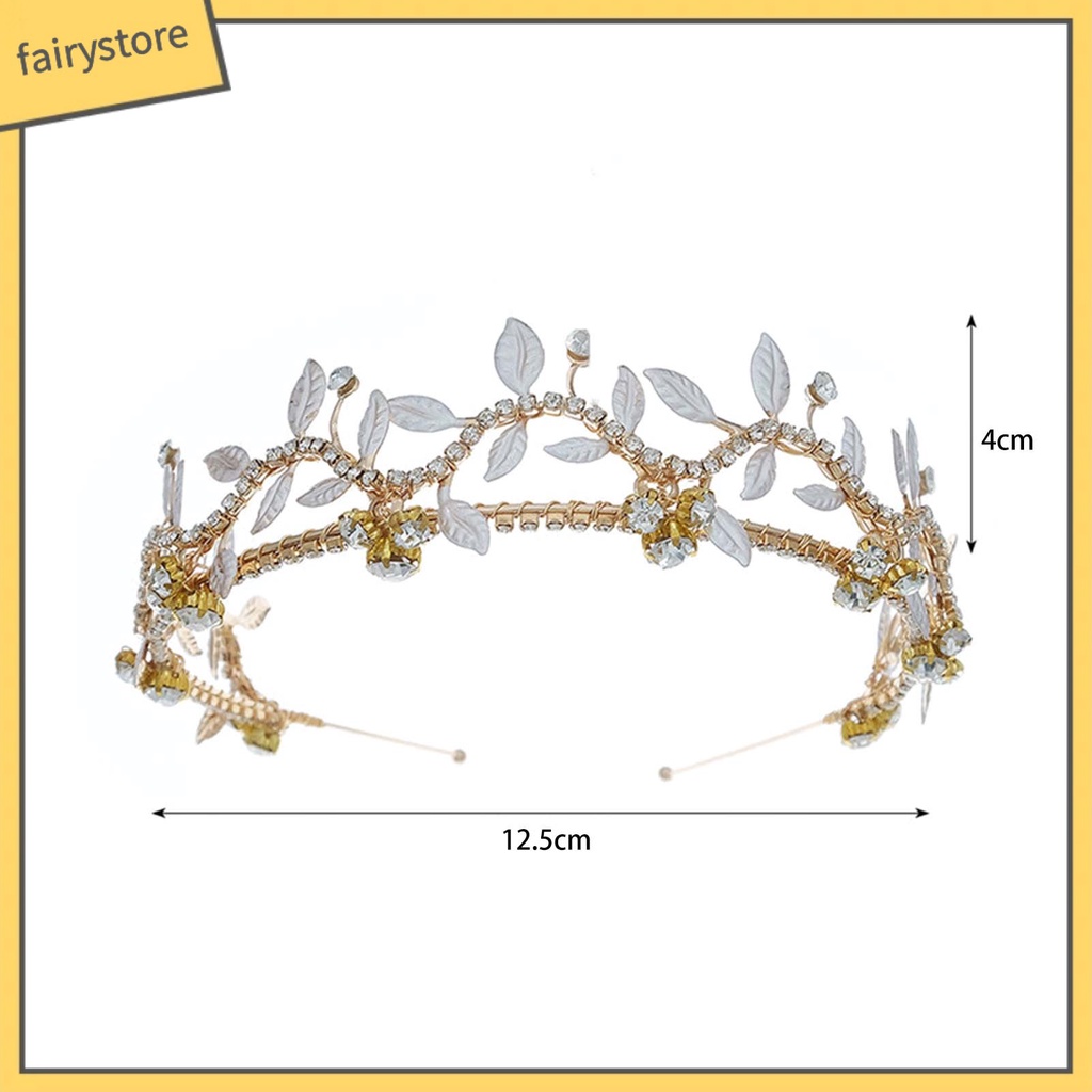 Băng Đô Cài Tóc Hình Vương Miện Đính Đá Lấp Lánh Chống Trượt Cho Cô Dâu