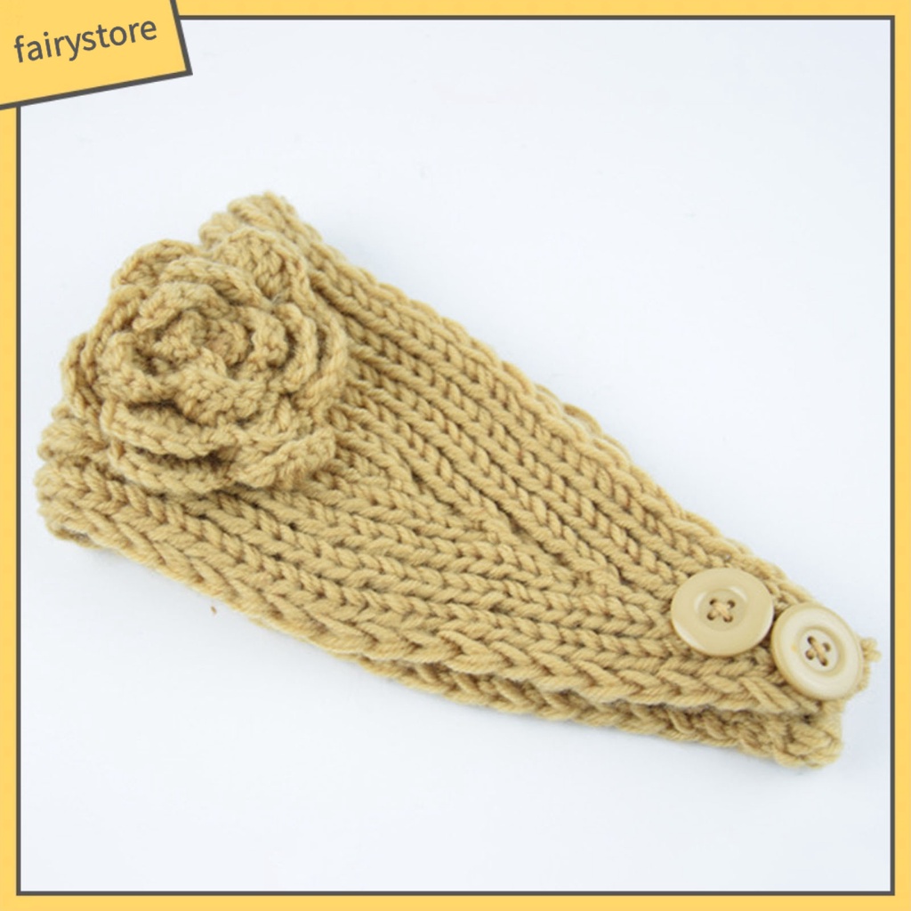 Băng Đô Dệt Kim Cài Nút Giữ Ấm Thoải Mái Cho Nữ