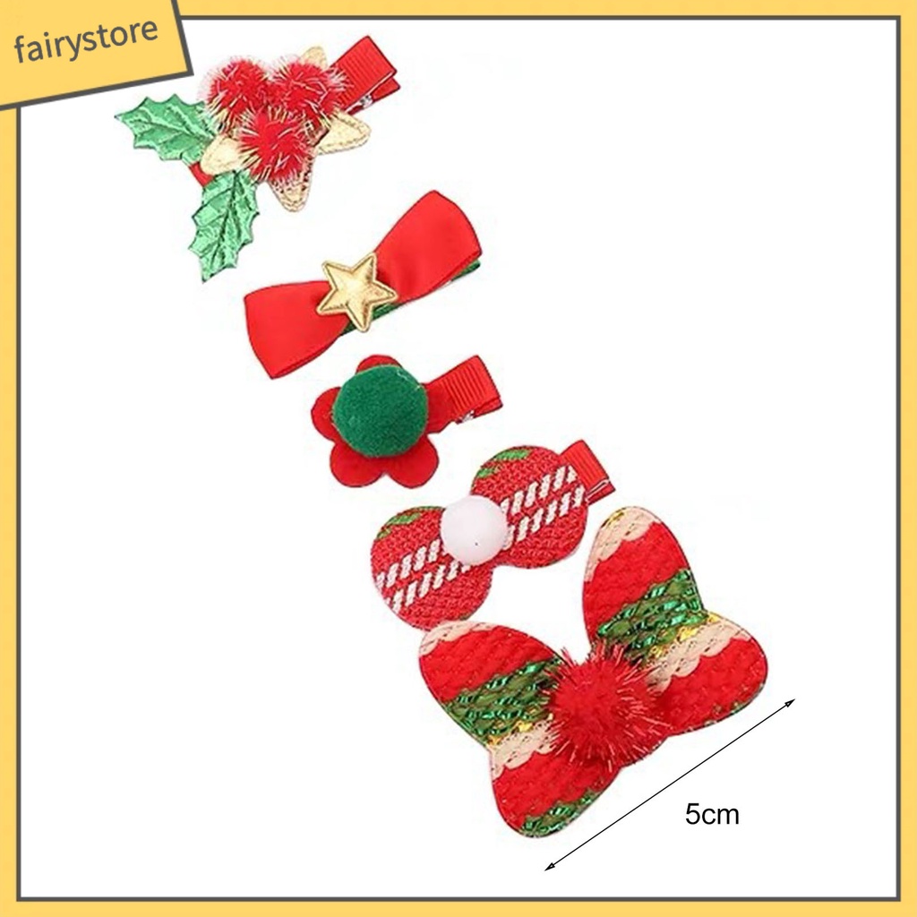 Set 5 Kẹp Tóc Hình Người Tuyết Nhiều Kiểu Dáng Chống Trượt Chống Rơi Trang Trí Tóc Cho Nữ