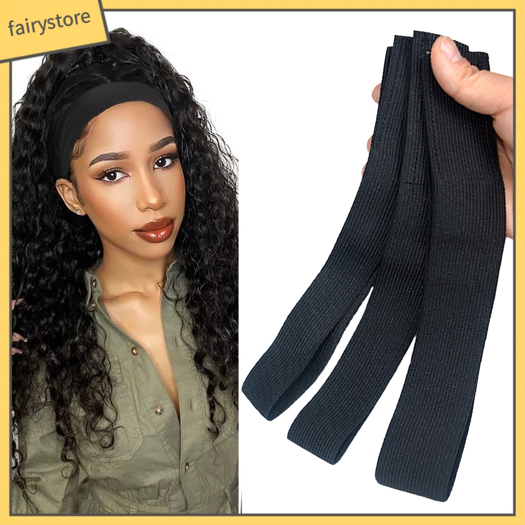 Băng Đô Cố Định Tóc Giả Màu Đen Chống Trượt Độ Co Giãn Cao