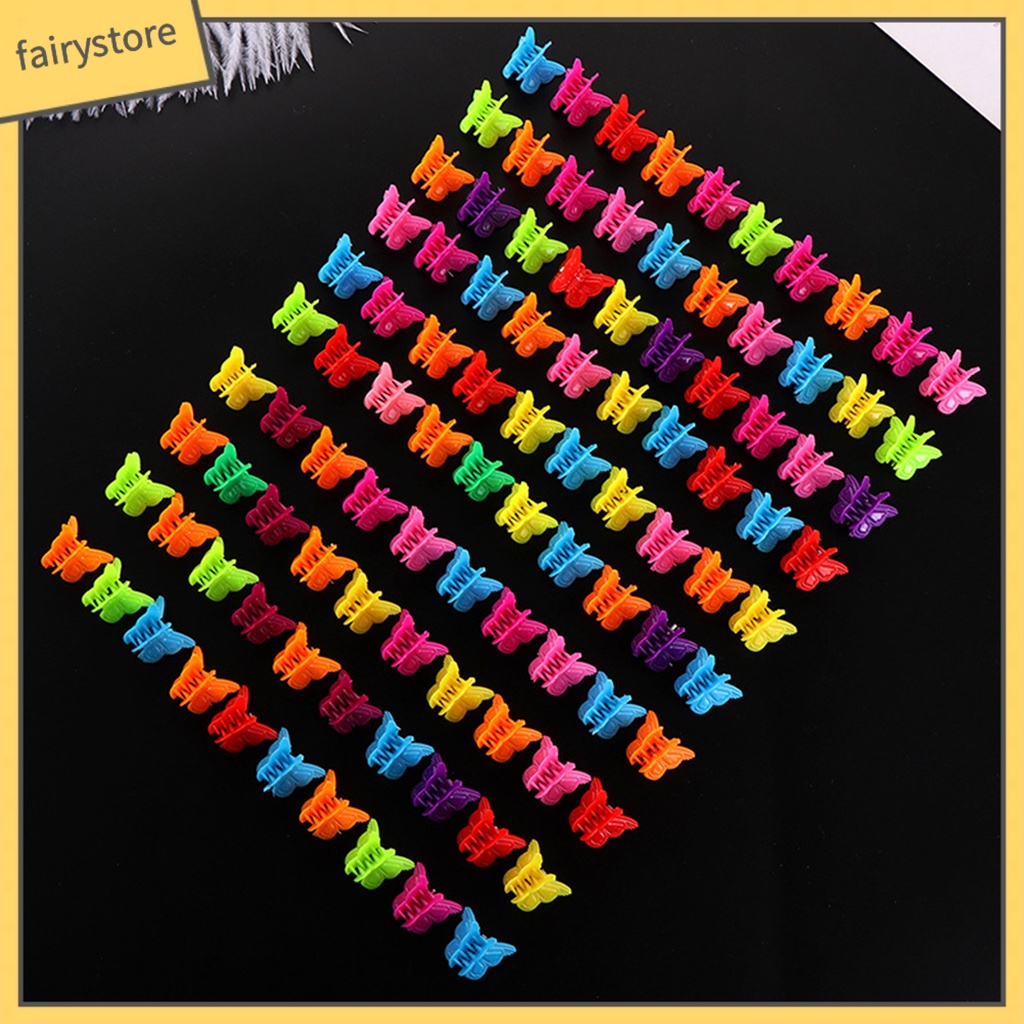 Set 30 Kẹp Tóc Nhựa Hình Bướm Màu Sắc Đơn Giản Cho Bé