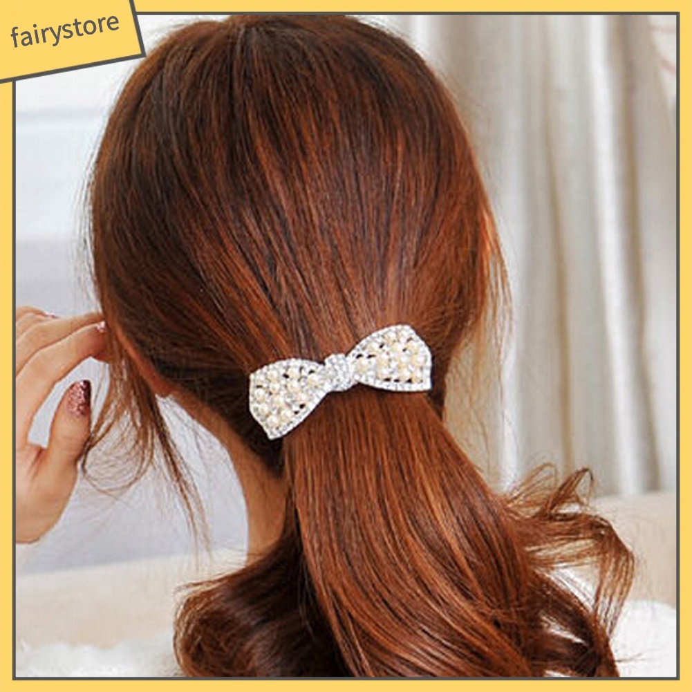 Kẹp Tóc Hình Nơ Đính Đá Thời Trang Dành Cho Nữ