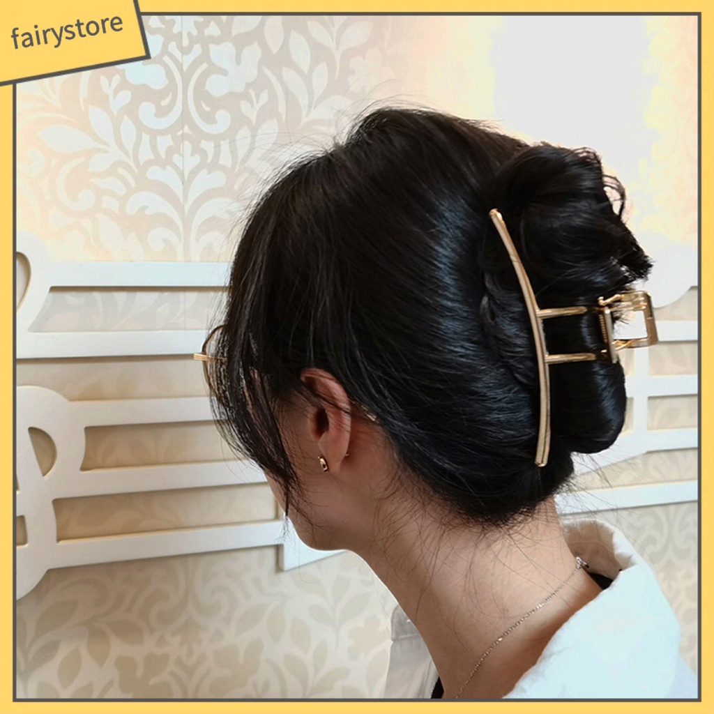 Kẹp Tóc Càng Cua Tạo Kiểu Răng Chéo Mạ Điện Chống Trượt Màu Trơn Trang Trí Hình Bướm Dành Cho Bạn Nữ