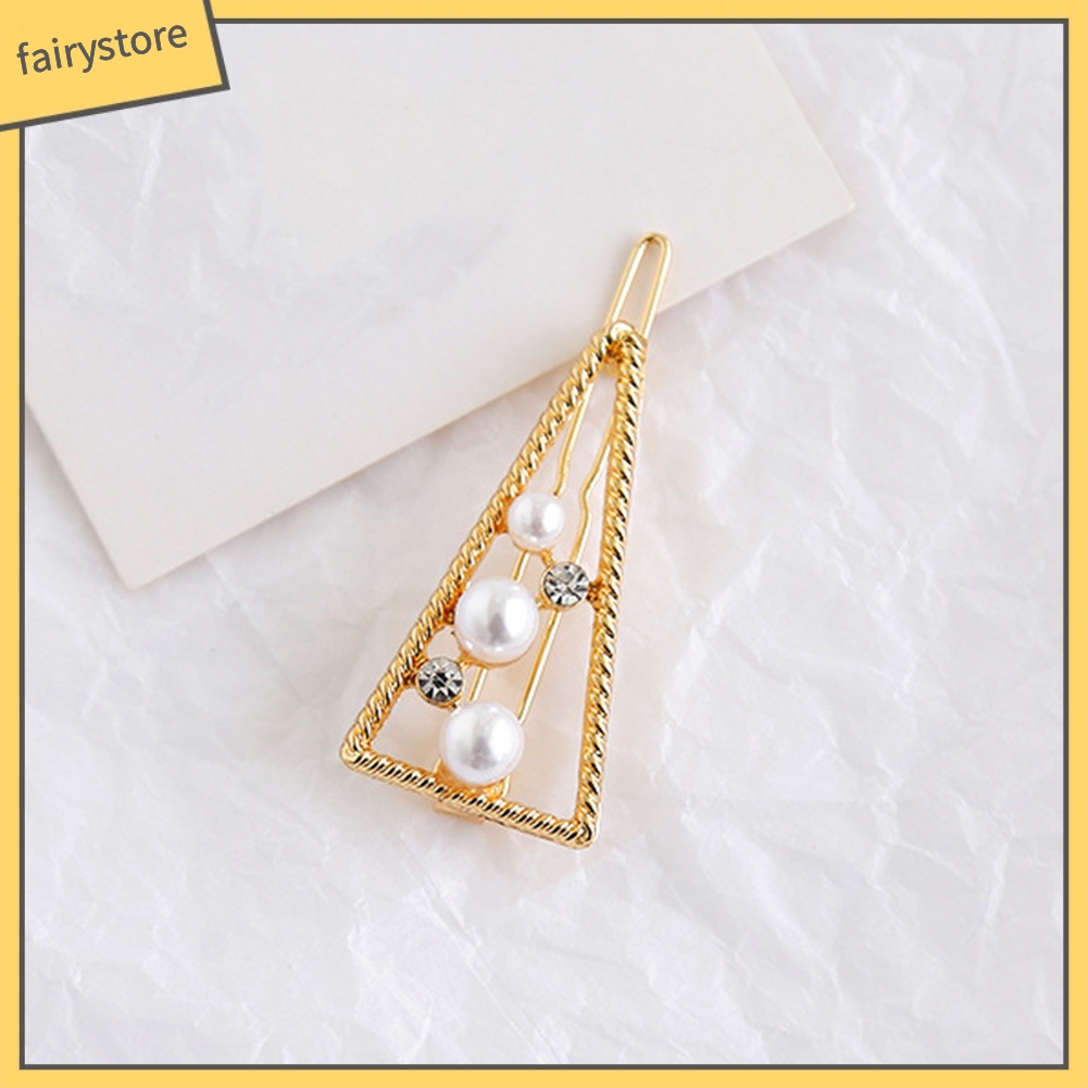 Kẹp Tóc Đính Đá Ngọc Trai Giả Thời Trang Dành Cho Nữ