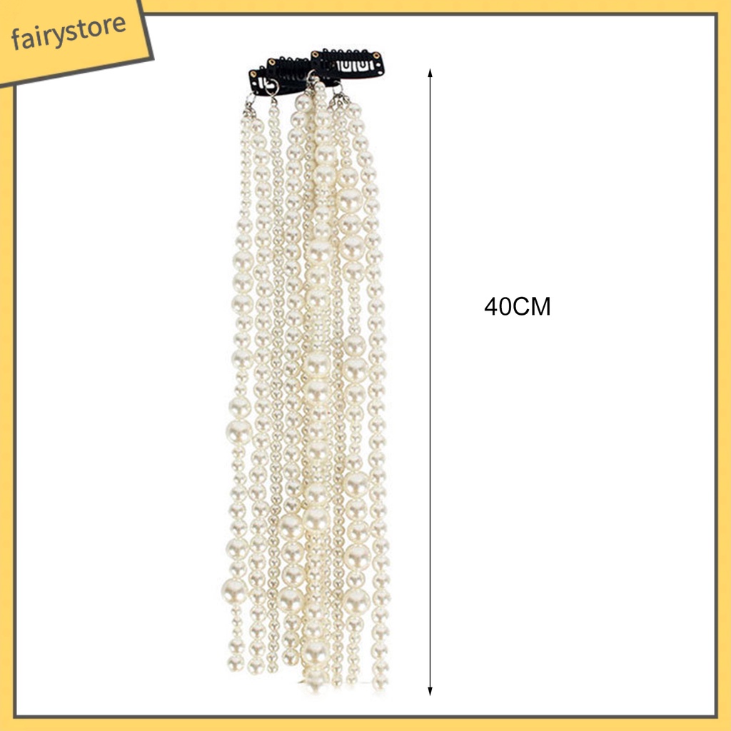 [FRO] Kẹp Tóc Dạng Bện Đính Ngọc Trai Giả Dài Quyến Rũ Cho Cuộc Sống Hàng Ngày