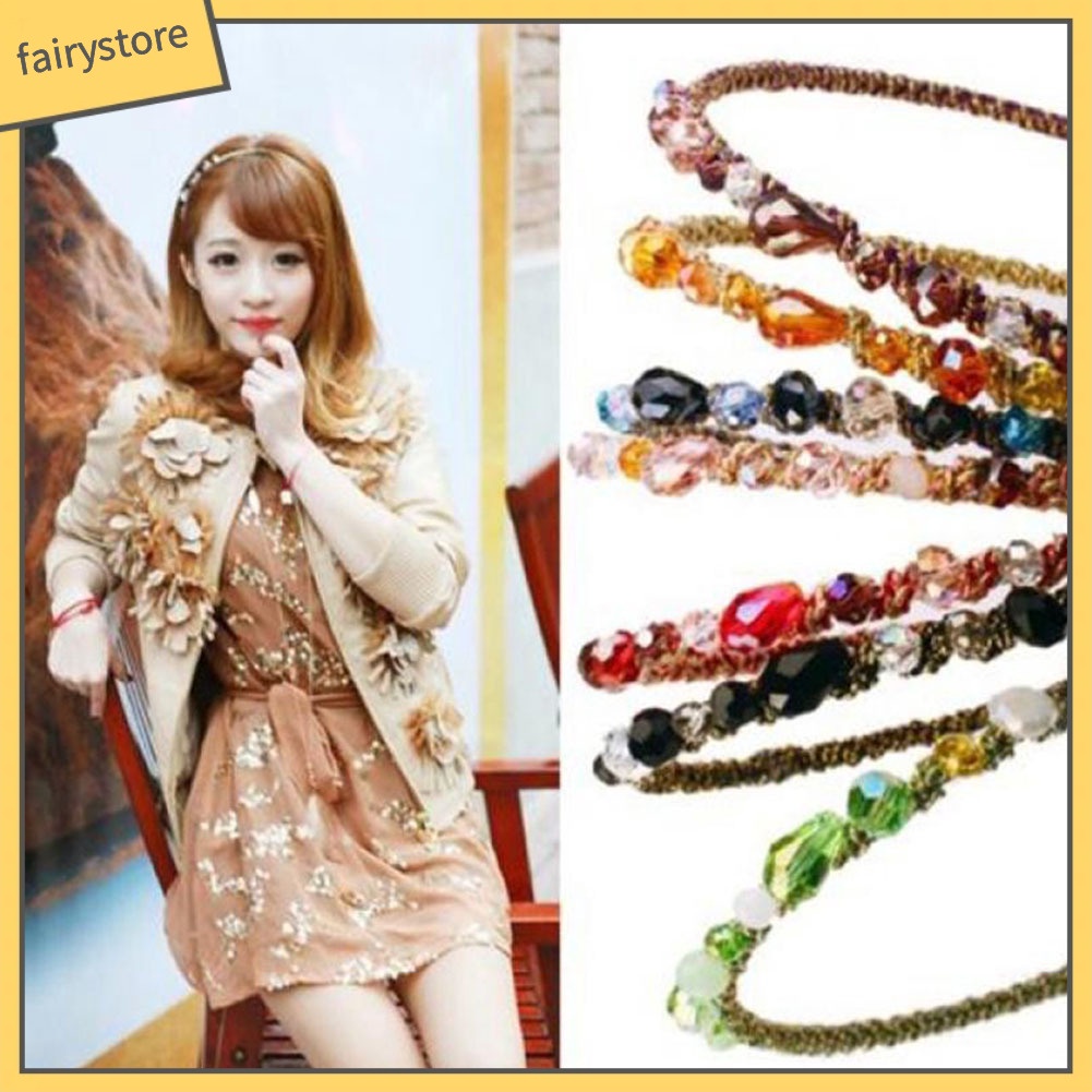 Băng Đô Cài Tóc Đính Đá Nhiều Màu Sắc Lấp Lánh