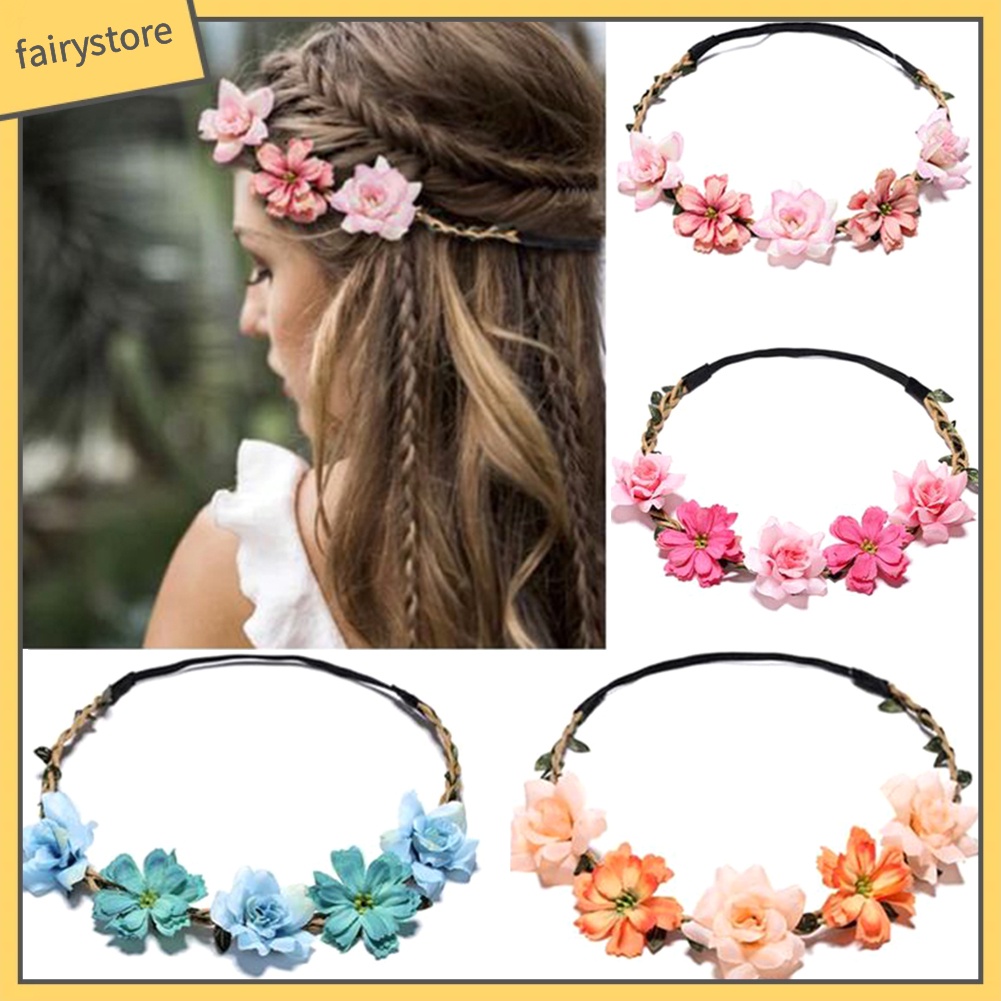 Vòng Hoa Nhân Tạo Đội Đầu Thời Trang Cho Cô Dâu