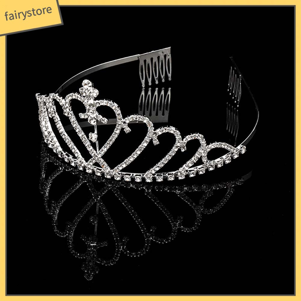 Cài Tóc Hình Vương Miện Đính Đá Nhân Tạo Thời Trang