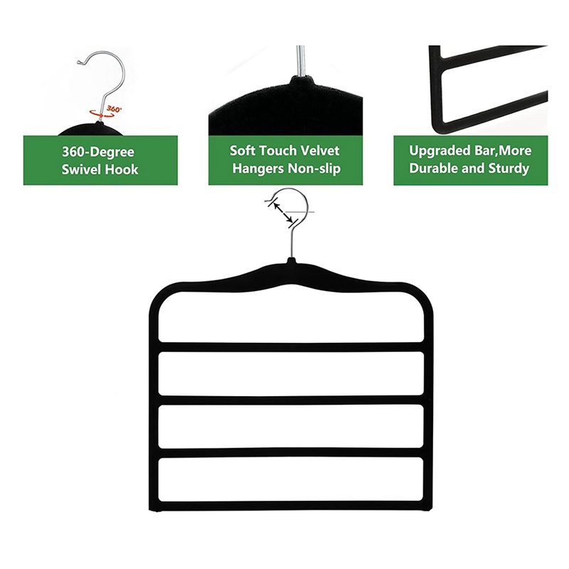 Set 10 Móc Treo Quần Áo Bằng Nhung Tiết Kiệm Diện Tích