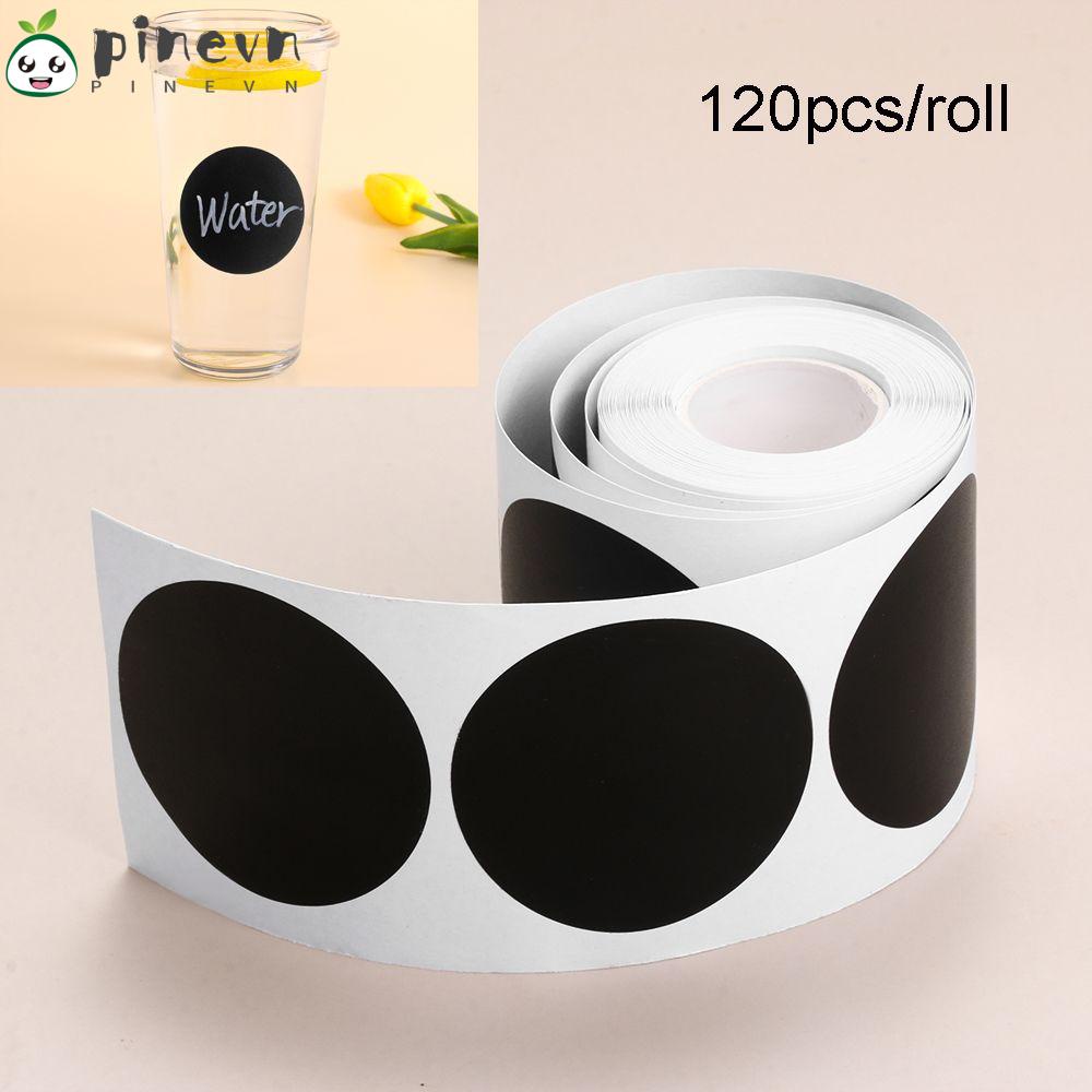 Cuộn 120 Nhãn Dán Hình Tròn Màu Đen Dùng Để Dán Hũ Gia Vị Trong Nhà Bếp