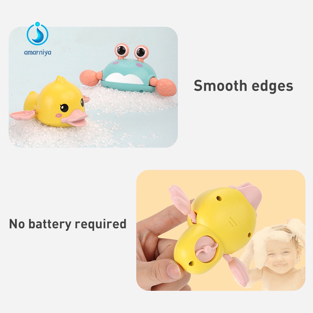 2 Đồ Chơi Lên Dây Cót Hình Cua / Vịt Dễ Thương Cho Bé Chơi Khi Tắm