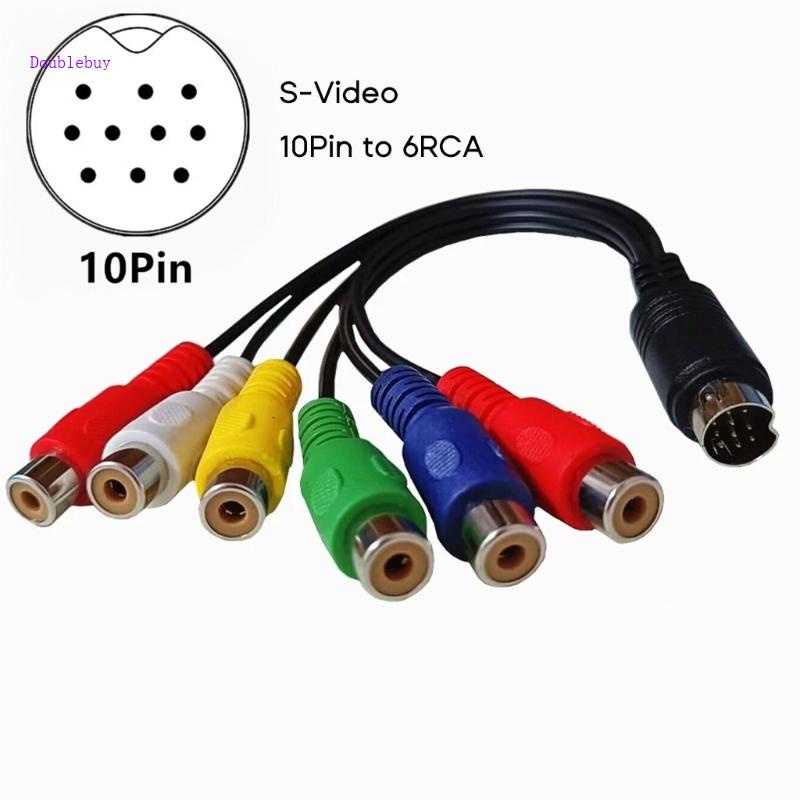 Cáp ChuyểN ĐổI 10 Pin S-Video Sang RGB 6RCA 10 Pin Din 30cm