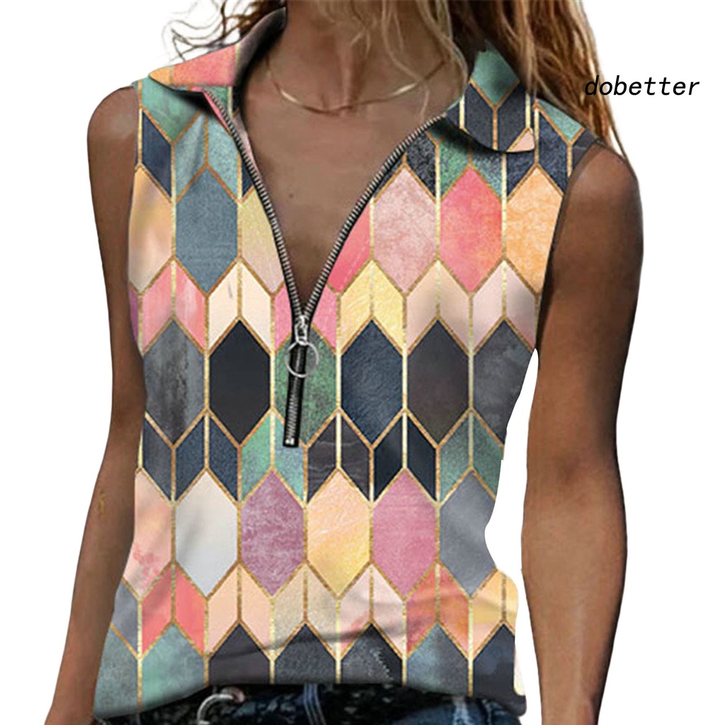 [DO] Áo Tank Top Mỏng Cổ Bẻ Sát Nách Phối Khóa Kéo Trang Trí Hình Thoi Màu Sắc Thời Trang Mùa Hè Dành Cho Bạn Nữ